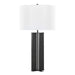 Cosmo 28' Contemporary Metal Table Lamp in Black Metal and White Linen by LumiSource Default -DTYStore