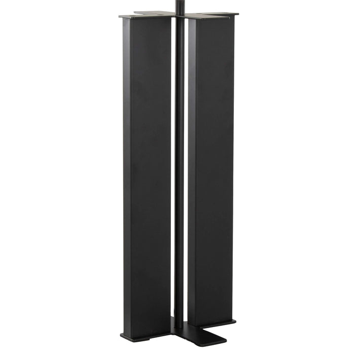 Cosmo 28' Contemporary Metal Table Lamp in Black Metal and White Linen by LumiSource Default -DTYStore