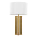 Cosmo 28' Glam Metal Table Lamp in Antique Brass and White Linen by LumiSource Default -DTYStore
