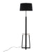 Cosmo Shelf Contemporary/Glam Floor Lamp in White Marble and Black Metal with Black Linen Shade by LumiSource Default -DTYStore