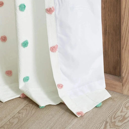 Cotton Jacquard Pom Pom Curtain Panel(Only 1 Pc Panel) Default -DTYStore
