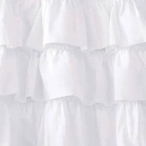 Cotton Oversized Ruffle Valance White 50x18' Default -DTYStore