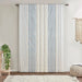 Cotton Printed Curtain Panel with Chenille Stripe and Lining 50x108'- DTY Store