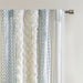 Cotton Printed Curtain Panel with Chenille Stripe and Lining 50x108'- DTY Store