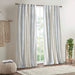 Cotton Printed Curtain Panel with Chenille Stripe and Lining 50x108' Default -DTYStore