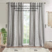 Cotton Printed Curtain Panel with Chenille Stripe and Lining Gray 50x84' Default -DTYStore
