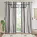 Cotton Printed Curtain Panel with Chenille Stripe and Lining Gray 50x95' Default -DTYStore