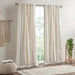 Cotton Printed Curtain Panel with Chenille Stripe and Lining Ivory 50x84' - DTY Store