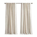 Cotton Printed Curtain Panel with Chenille Stripe and Lining Ivory 50x84'- DTY Store