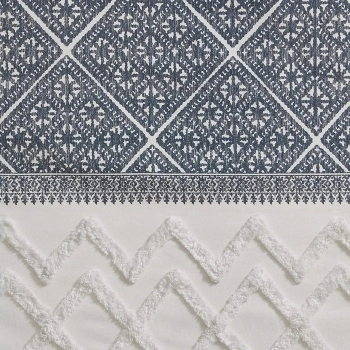 Cotton Printed Curtain Panel with Chenille detail and Lining(Only 1 Pc Panel) Default -DTYStore