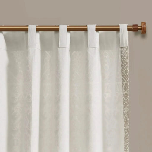 Cotton Printed Curtain Panel with Chenille detail and Lining(Only 1 Pc Panel) Default -DTYStore