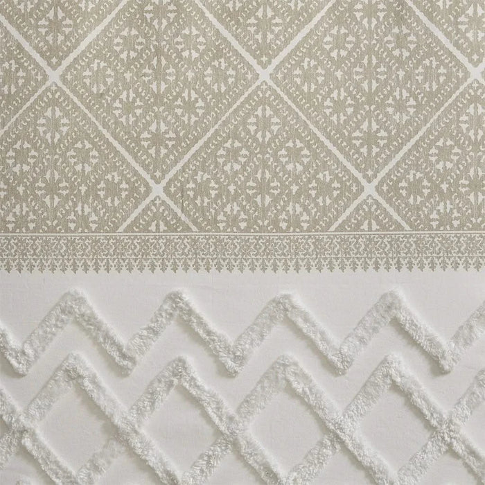 Cotton Printed Curtain Panel with Chenille detail and Lining(Only 1 Pc Panel) Default -DTYStore