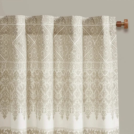 Cotton Printed Curtain Panel with Chenille detail and Lining(Only 1 Pc Panel) Default -DTYStore