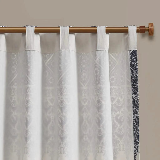 Cotton Printed Curtain Panel with Chenille detail and Lining(Only 1 Pc Panel) Default -DTYStore