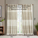 Cotton Printed Curtain Panel with Chenille detail and Lining(Only 1 Pc Panel) Default -DTYStore