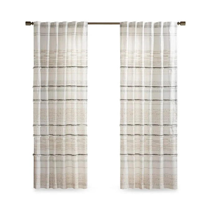 Cotton Printed Curtain Panel with tassel trim and Lining(Only 1 Pc Panel) Default -DTYStore