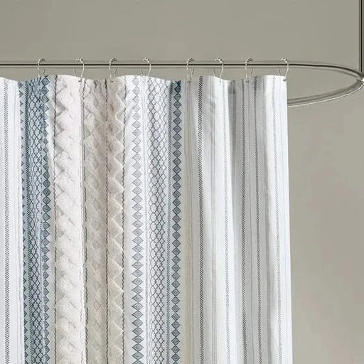 Cotton Printed Shower Curtain with Chenille Default -DTYStore