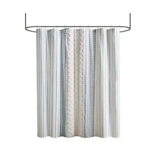 Cotton Printed Shower Curtain with Chenille Default -DTYStore