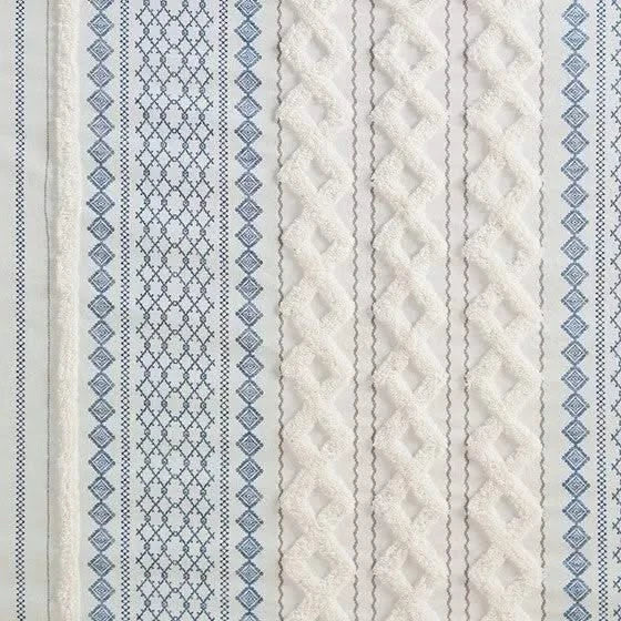 Cotton Printed Shower Curtain with Chenille Default -DTYStore