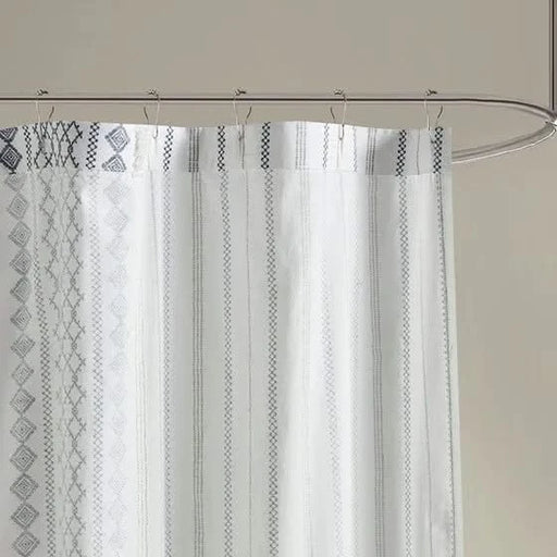 Cotton Printed Shower Curtain with Chenille Default -DTYStore