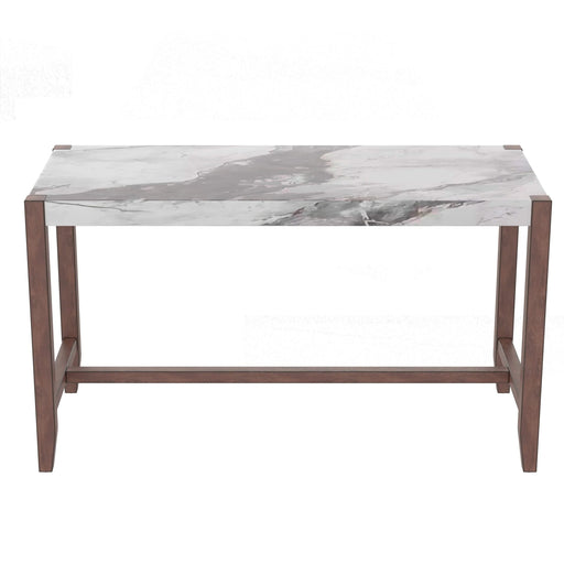 Counter Height Bar Table, 47.5 in Faux Marble Dining Table for Kitchen, Living Room, or Balcony Default -DTYStore