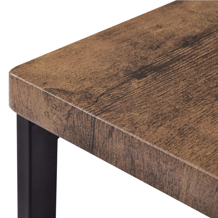 Counter Height Extra Long Dining Table Set with 3 Stools Pub Kitchen Set Side Table with Footrest,Brown Default -DTYStore