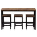 Counter Height Extra Long Dining Table Set with 3 Stools Pub Kitchen Set Side Table with Footrest,Brown Default -DTYStore