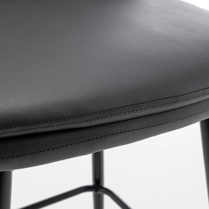 Counter Height Swivel Bar Stools Set of 2, 360° Swivel Upholstered Barstools with Back and Metal Legs, 25.6' Seat Height,Counter Stools for Kitchen Island and Pub,Faux Leather,Grey Default -DTYStore