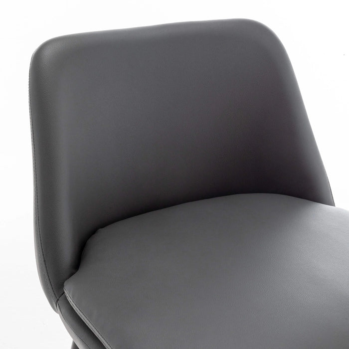 Counter Height Swivel Bar Stools Set of 2, 360° Swivel Upholstered Barstools with Back and Metal Legs, 25.6' Seat Height,Counter Stools for Kitchen Island and Pub,Faux Leather,Grey Default -DTYStore