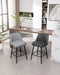 Counter Height Swivel Bar Stools Set of 2, 360° Swivel Upholstered Barstools with Back and Metal Legs, 25.6' Seat Height,Counter Stools for Kitchen Island and Pub,Faux Leather,Grey Default -DTYStore