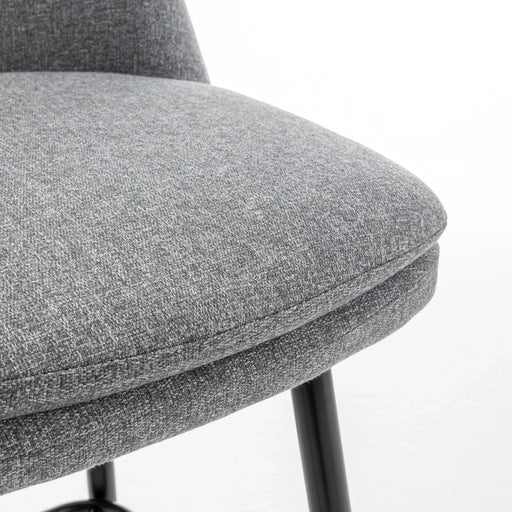 Counter Height Swivel Bar Stools Set of 2, 360° Swivel Upholstered Barstools with Back and Metal Legs, 25.6' Seat Height,Counter Stools for Kitchen Island and Pub,Linen Cloth,Grey Default -DTYStore