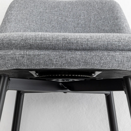 Counter Height Swivel Bar Stools Set of 2, 360° Swivel Upholstered Barstools with Back and Metal Legs, 25.6' Seat Height,Counter Stools for Kitchen Island and Pub,Linen Cloth,Grey Default -DTYStore