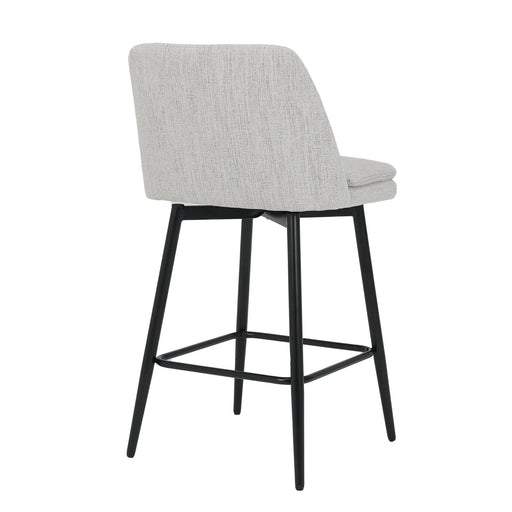 Counter Height Swivel Bar Stools Set of 2, 360° Swivel Upholstered Barstools with Back and Metal Legs, 25.6' Seat Height,Counter Stools for Kitchen Island and Pub,Linen Cloth,Off White Linen. Default -DTYStore