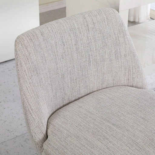 Counter Height Swivel Bar Stools Set of 2, 360° Swivel Upholstered Barstools with Back and Metal Legs, 25.6' Seat Height,Counter Stools for Kitchen Island and Pub,Linen Cloth,Off White Linen. Default -DTYStore