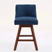 Counter Height Swivel Barstools, 26'' H Seat Height Upholstered Bar Stools Set of 2, Fabric in Blue Default -DTYStore