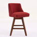 Counter Height Swivel Barstools, 26'' H Seat Height Upholstered Bar Stools Set of 2, Fabric in Wine Red Default -DTYStore