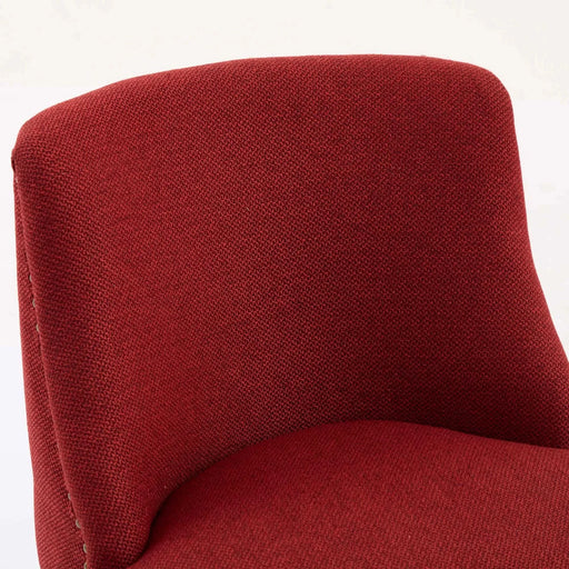 Counter Height Swivel Barstools, 26'' H Seat Height Upholstered Bar Stools Set of 2, Fabric in Wine Red Default -DTYStore