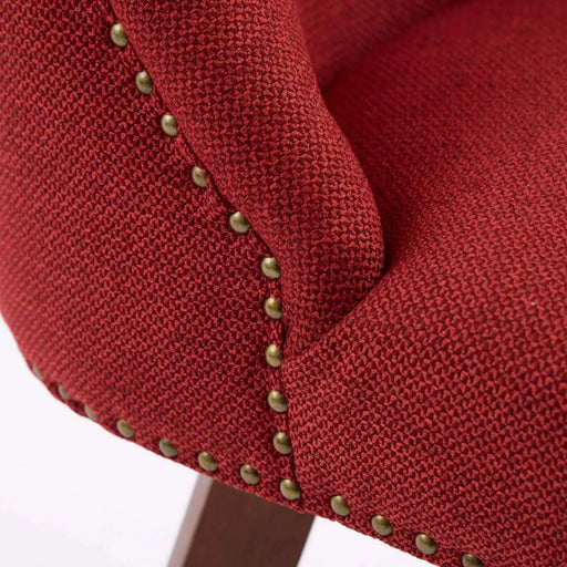 Counter Height Swivel Barstools, 26'' H Seat Height Upholstered Bar Stools Set of 2, Fabric in Wine Red Default -DTYStore