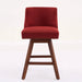 Counter Height Swivel Barstools, 26'' H Seat Height Upholstered Bar Stools Set of 2, Fabric in Wine Red Default -DTYStore
