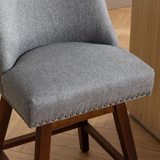 Counter Height Swivel Barstools Set of 2 with 26'' H Seat Height, Upholstered Fabric in Gray Default -DTYStore