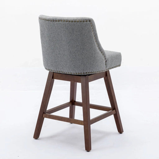 Counter Height Swivel Barstools Set of 2 with 26'' H Seat Height, Upholstered Fabric in Gray Default -DTYStore