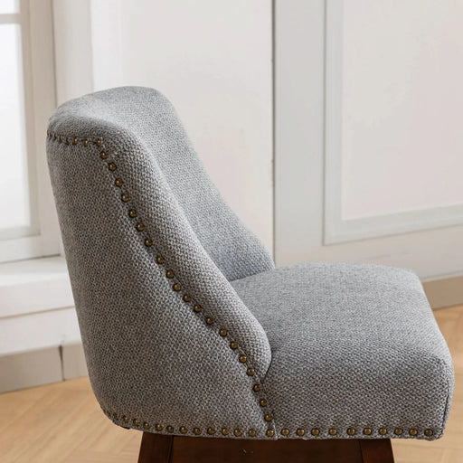 Counter Height Swivel Barstools Set of 2 with 26'' H Seat Height, Upholstered Fabric in Gray Default -DTYStore