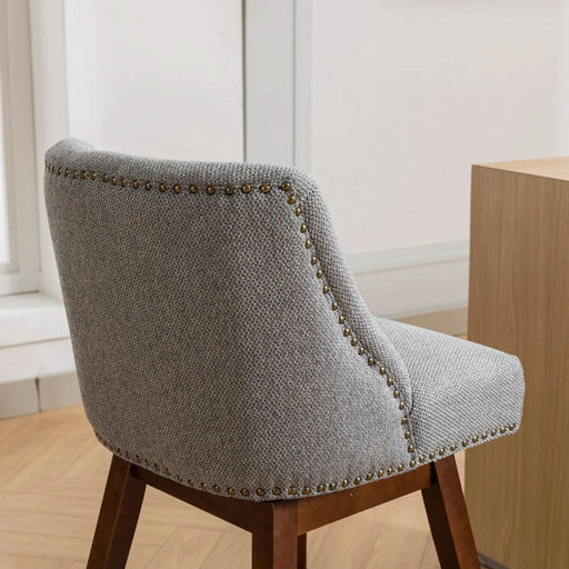 Counter Height Swivel Barstools Set of 2 with 26'' H Seat Height, Upholstered Fabric in Gray Default -DTYStore