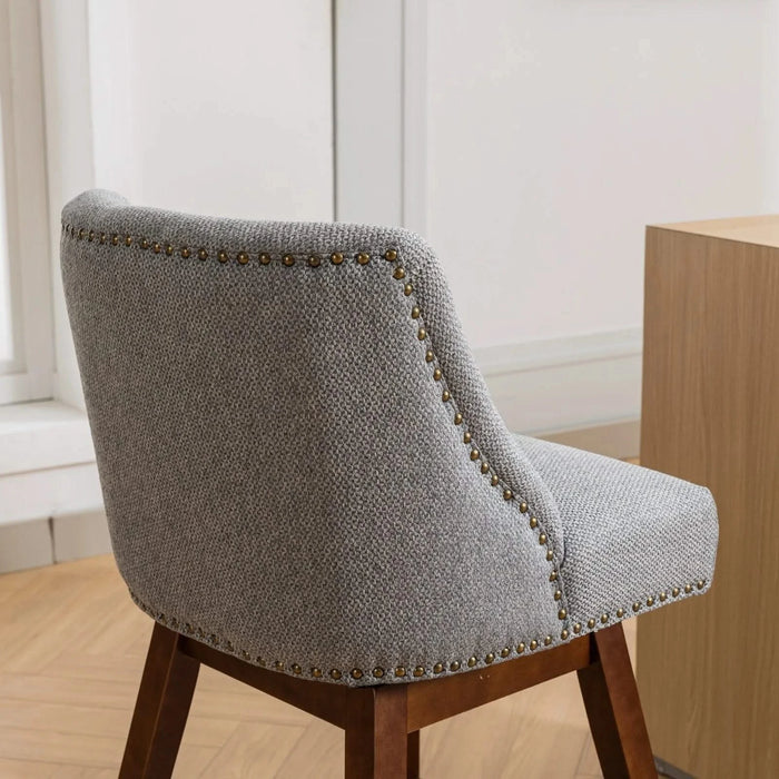 Counter Height Swivel Barstools Set of 2 with 26'' H Seat Height, Upholstered Fabric in Gray Default -DTYStore
