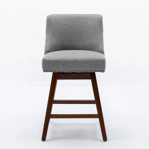 Counter Height Swivel Barstools Set of 2 with 26'' H Seat Height, Upholstered Fabric in Gray Default -DTYStore
