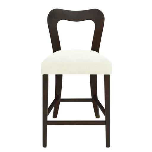 Counter Stool Without Arm(dark brown+beige) Set of 2 Default -DTYStore