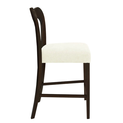 Counter Stool Without Arm(dark brown+beige) Set of 2 Default -DTYStore