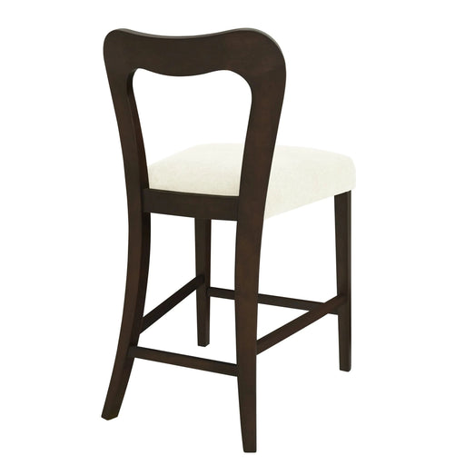 Counter Stool Without Arm(dark brown+beige) Set of 2 Default -DTYStore