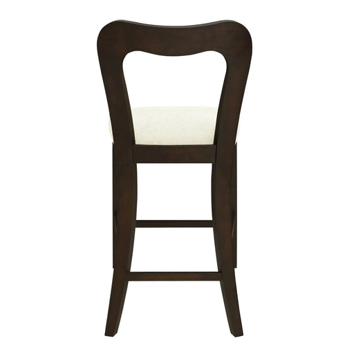 Counter Stool Without Arm(dark brown+beige) Set of 2 Default -DTYStore