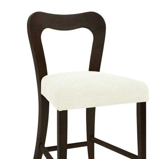 Counter Stool Without Arm(dark brown+beige) Set of 2 Default -DTYStore